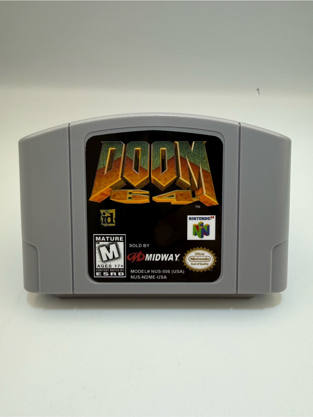 Doom 64 Nintendo 64 Gray Game Cartridge by